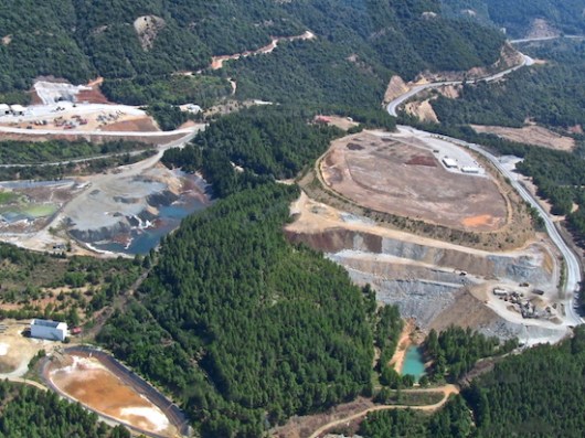 Τα μεταλεία χρυσού στο δάσος στις Σκουριές Χαλκιδικής (φωτογραφία από το διαδίκτυο).