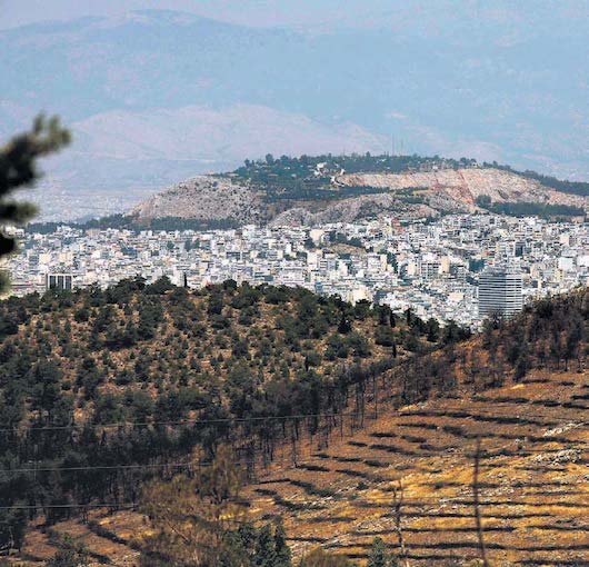 Δάση κοντά στα αστικά κέντρα, όπως εν προκειμένω ο Υμηττός, υπόκεινται σε συνεχή φθορά και υποβάθμιση (φωτογραφία από το διαδίκτυο).
