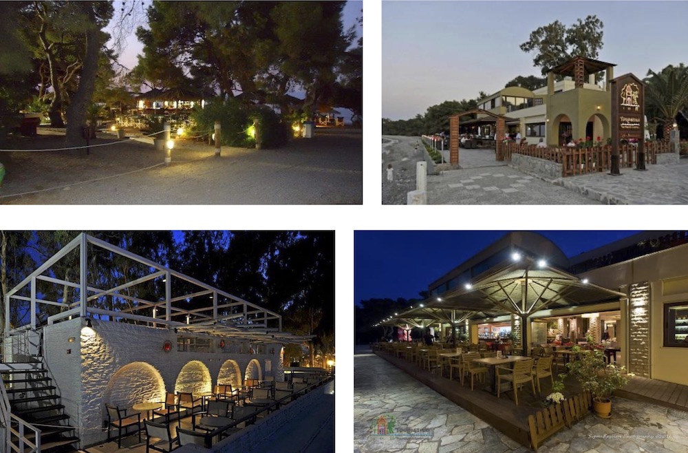 Το τουριστικό περίπτερο του ΕΟΤ και λειτουργούντα αναψυκτήρια στον χώρο του Πευκιά