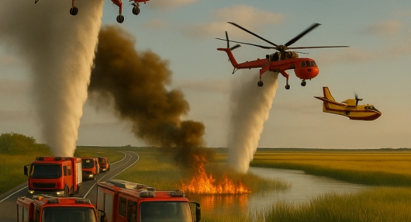 Επί πανάκριβης Πυροσβεστικής καίγονται… και οι… βάλτοι;