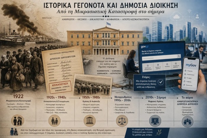 Ιστορικά γεγονότα και δημόσια διοίκηση – Από τη Μικρασιατική Καταστροφή στο σήμερα